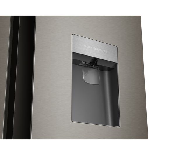 Clearance Haier GHTD456FHS8 83cm Platinum Inox Fridge Freezer with Water dispenser non plumbed