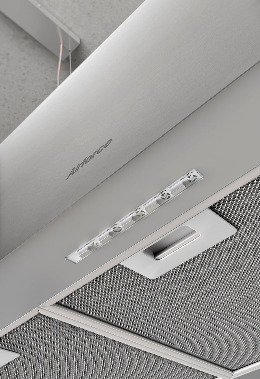 Airforce Gaia XXL 100cm Island cooker hood with touch control integra ready in Satin Black finish