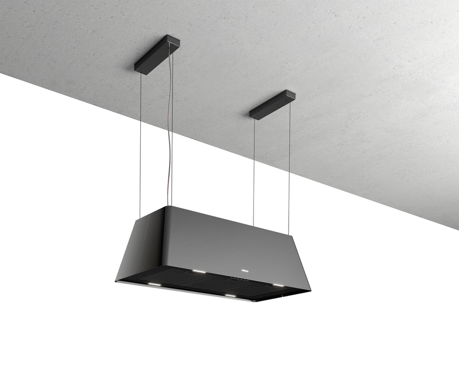 Airforce Gaia XXL 100cm Island cooker hood with touch control integra ready in Satin Black finish