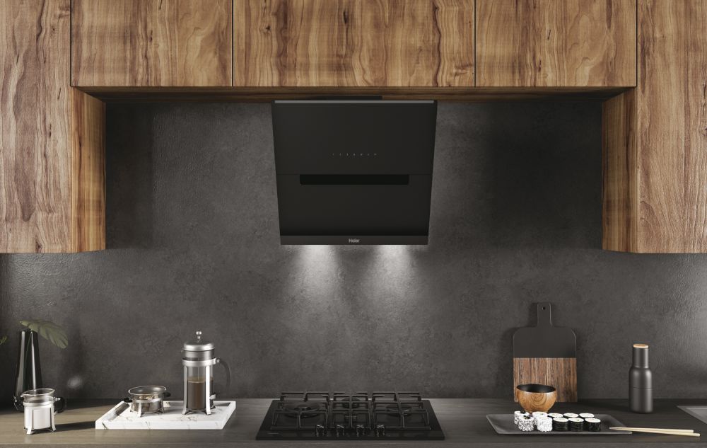 Haier HADG6DS46BWIFI 60cm Wall Mounted Angled Cooker Hood