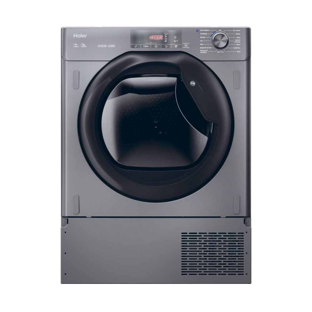 Haier HDB4 H7A2TBERX80 7kg Heat Pump Tumble dryer in Graphite with Black Door