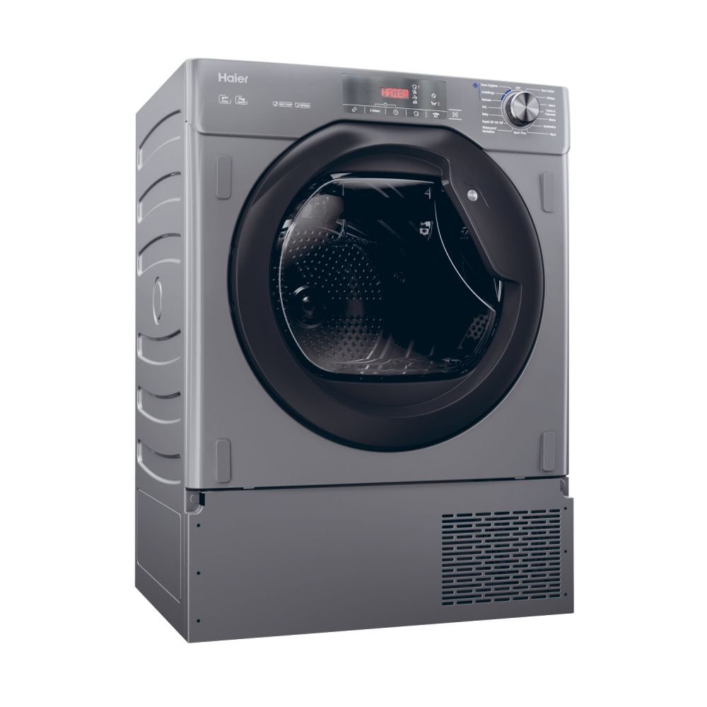 Haier HDB4 H7A2TBERX80 7kg Heat Pump Tumble dryer in Graphite with Black Door