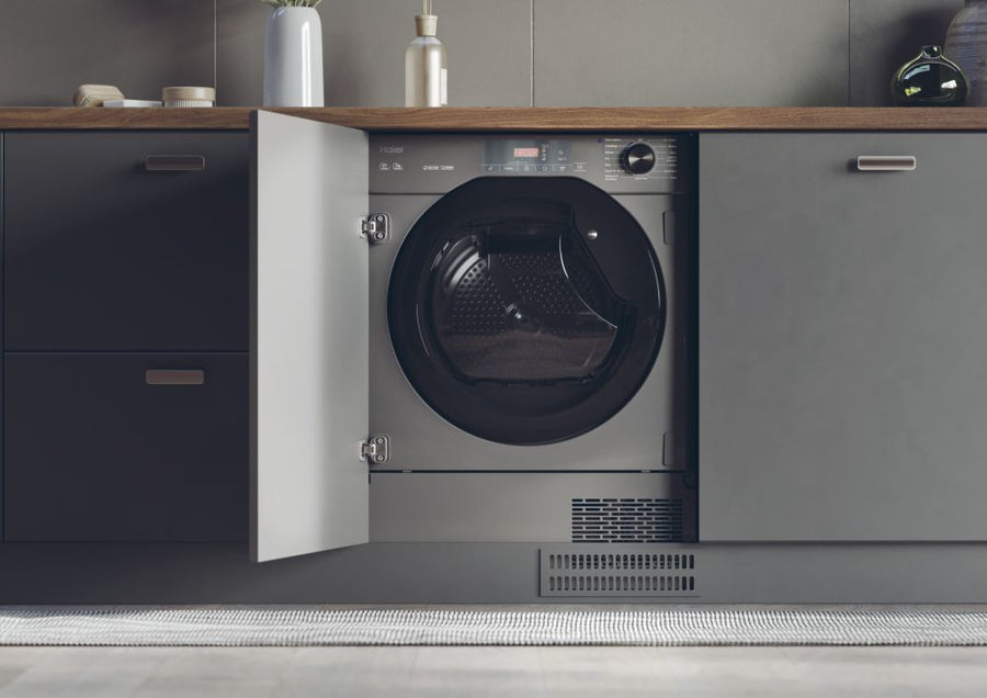 Haier HDB4 H7A2TBERX80 7kg Heat Pump Tumble dryer in Graphite with Black Door
