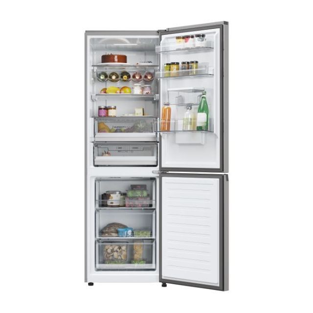 Clearance Haier HDPW5618DWPK 60cm Frost Free Fridge Freezer - Stainless steel