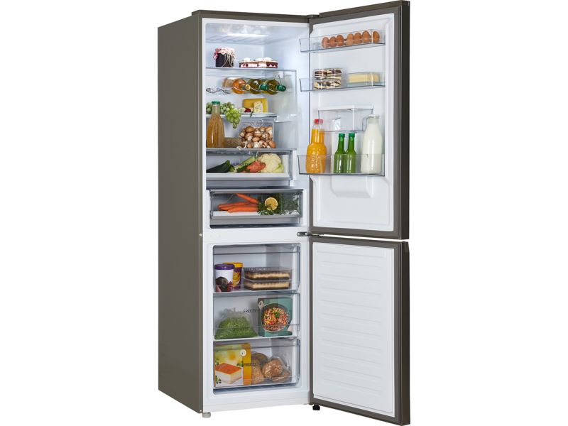 Clearance Haier HDPW5618DWPK 60cm Frost Free Fridge Freezer - Stainless steel