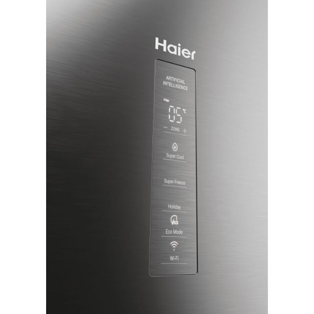 Clearance Haier HDPW5618DWPK 60cm Frost Free Fridge Freezer - Stainless steel