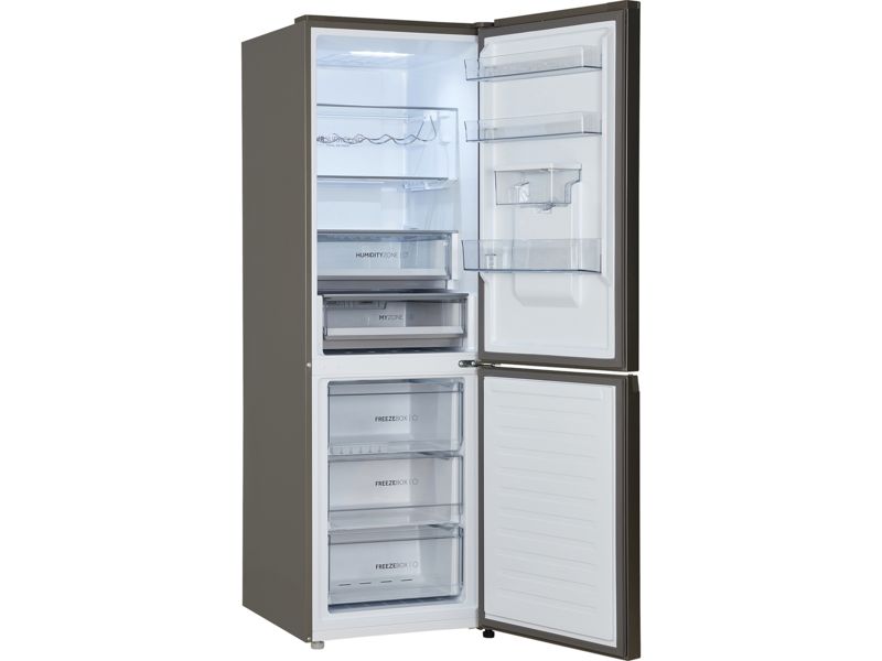 Clearance Haier HDPW5618DWPK 60cm Frost Free Fridge Freezer - Stainless steel