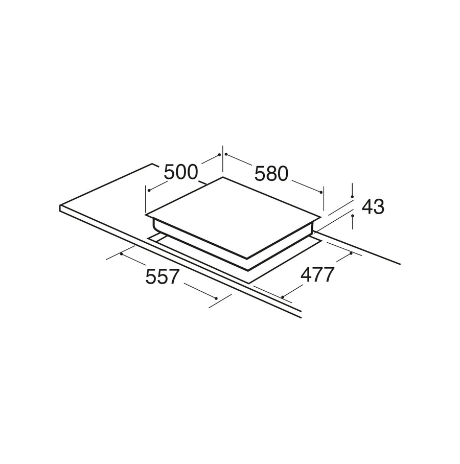 CDA HG6351SS Four burner gas hob
