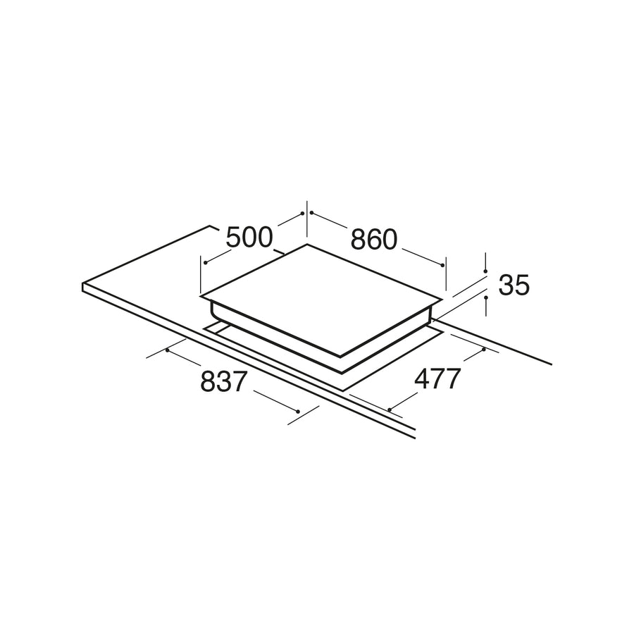 CDA HG9351SS Five burner gas hob