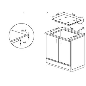 CDA HN6860FR 60cm HoodConnect induction hob