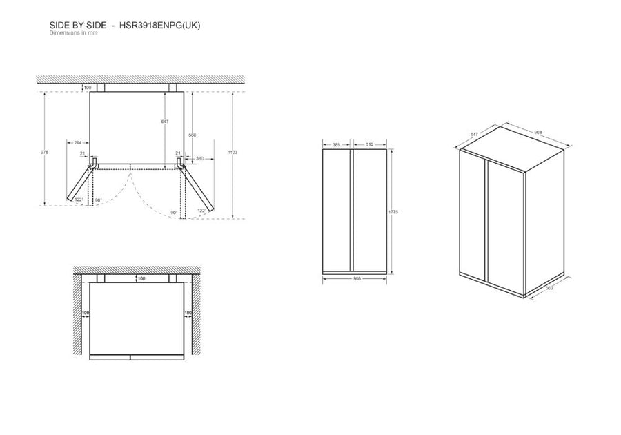 Haier HSR3918ENPG(UK) American Fridge Freezer 177cm No Frost Gentle Silver Finish