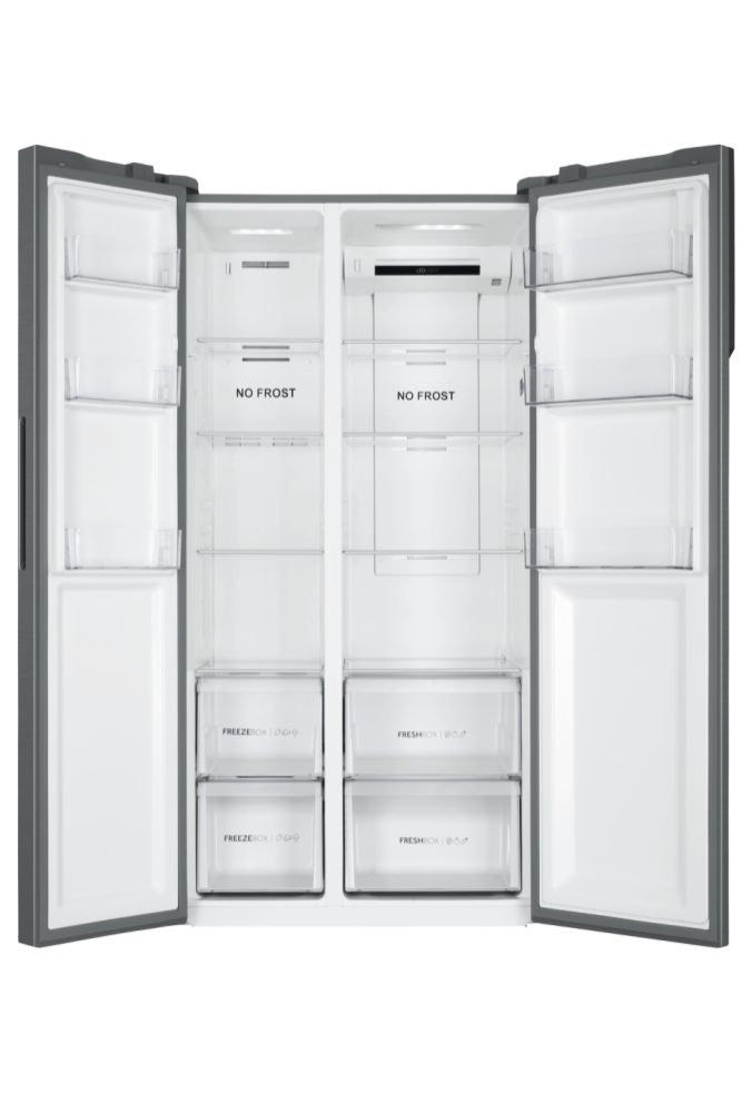 Haier HSR3918ENPG(UK) American Fridge Freezer 177cm No Frost Gentle Silver Finish