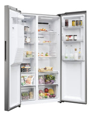 Haier HSR5918DIMP(UK) 177cm American Frigde Freezer No Frost Platinum Inox Finish