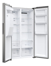 Haier HSR5918DIMP(UK) 177cm American Frigde Freezer No Frost Platinum Inox Finish