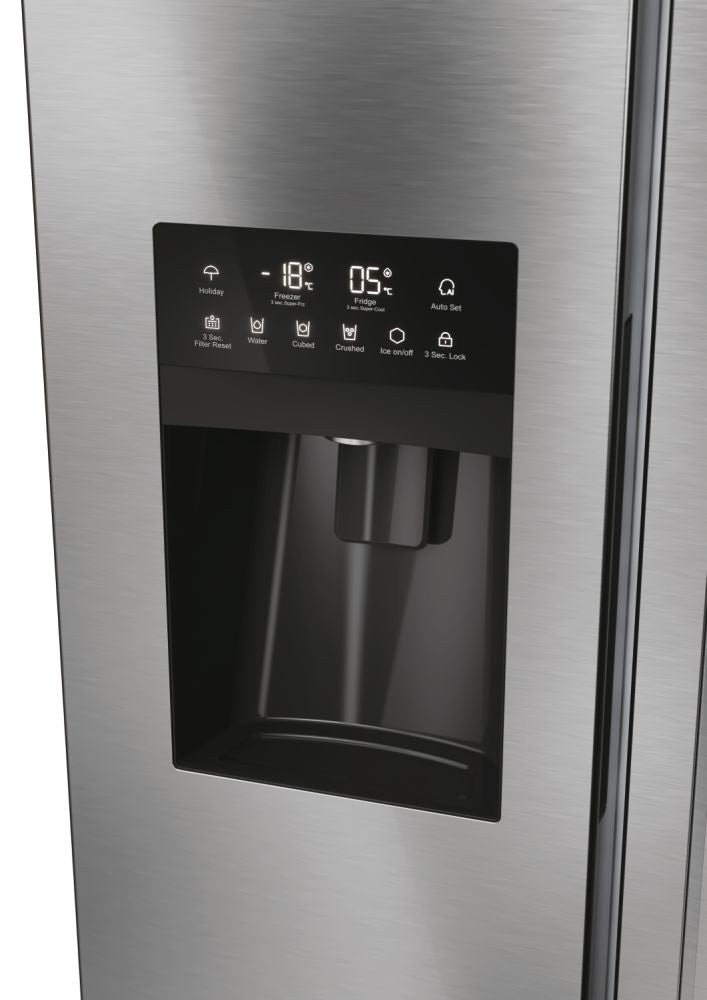 Haier HSR5918DIMP(UK) 177cm American Frigde Freezer No Frost Platinum Inox Finish