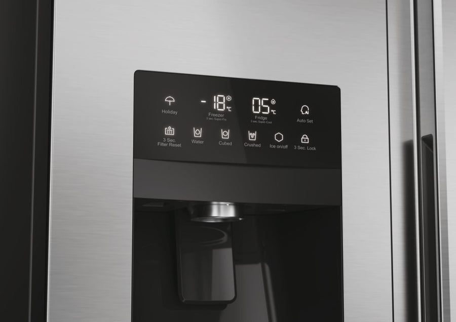 Haier HSR5918DIMP(UK) 177cm American Frigde Freezer No Frost Platinum Inox Finish