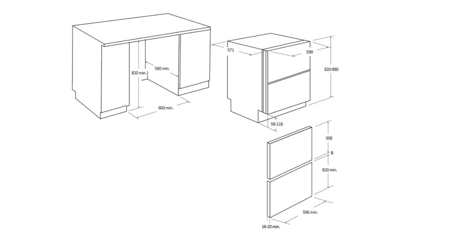 Haier XDD 66E5LS-80 Fully Intergrated 6 Place setting Dishwasher