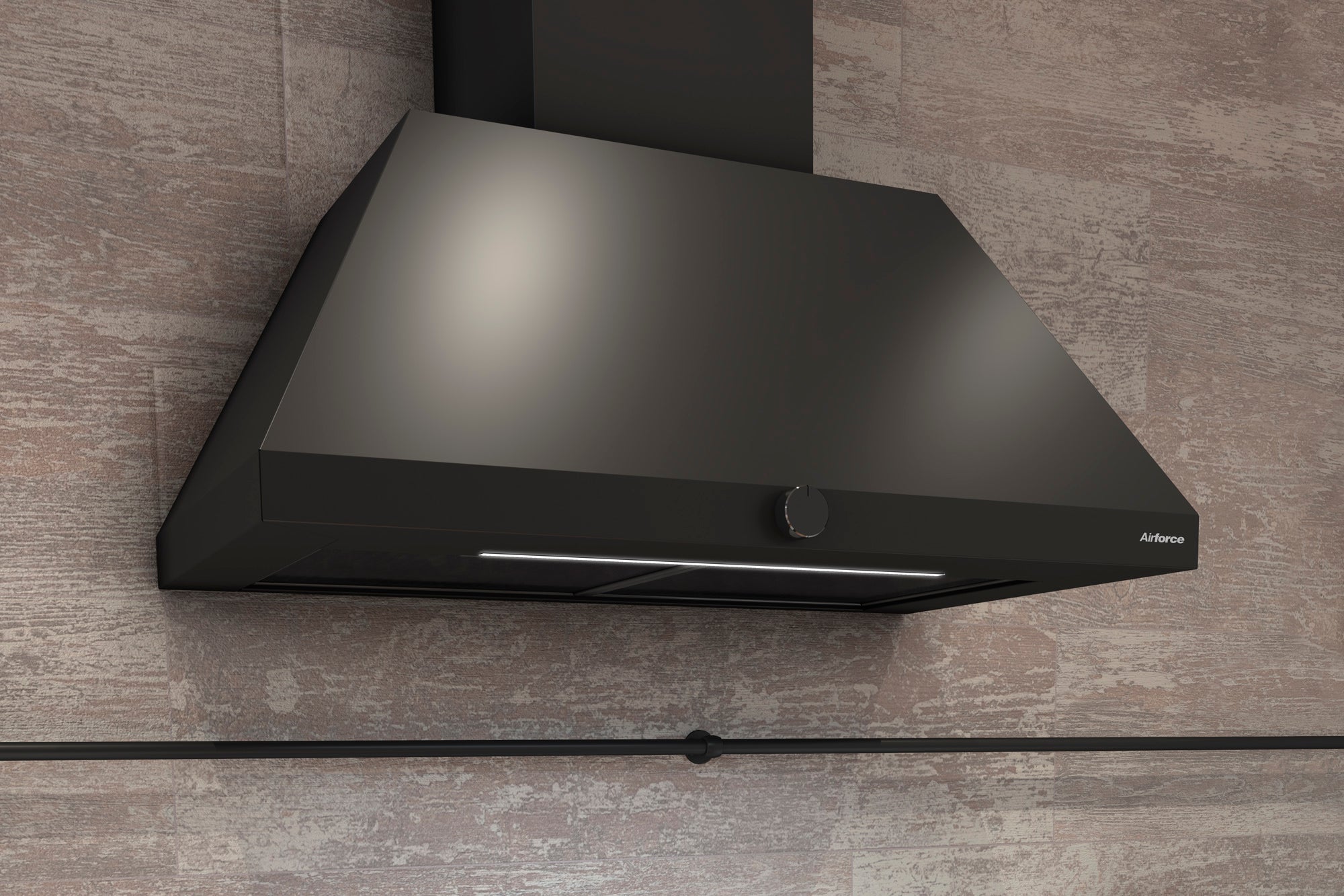 Airforce ICONIC 80cm Wall Mounted Cooker Hood with Rotary dial control- Black Finish