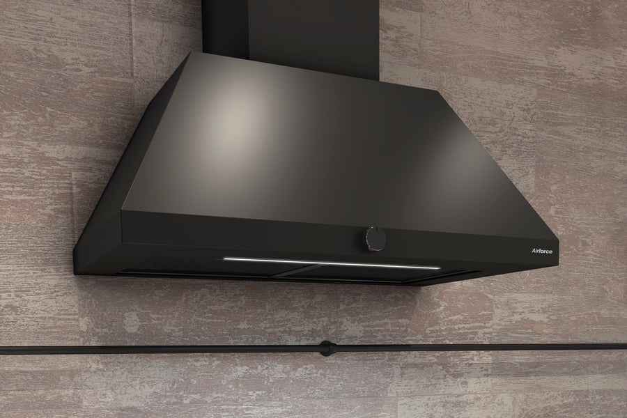 Airforce ICONIC 80cm Wall Mounted Cooker Hood with Rotary dial control- Black Finish