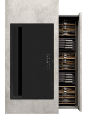 Airforce Visio Plus Petra 90cm Matte Black Induction Hob with Rear Venting, Vertical Motor & Externally Ducted 5 Year Warranty