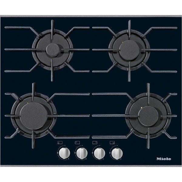 Miele 62.6cm 4 Zone Gas Hob KM3010 Black Stainless Steel Finish