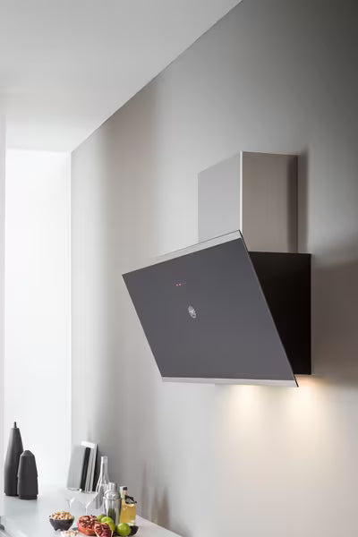 Bertazzoni KV90MOD1NA 90 cm vertical inclined hood Modern Series-Black Glass
