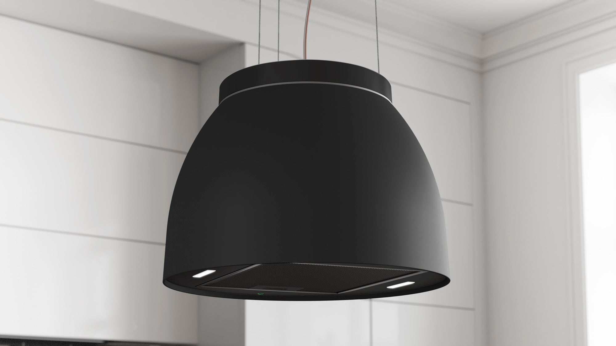 Airforce Luna Island Cooker Hood 45cm Complete Black Finish with Slim Led Lights