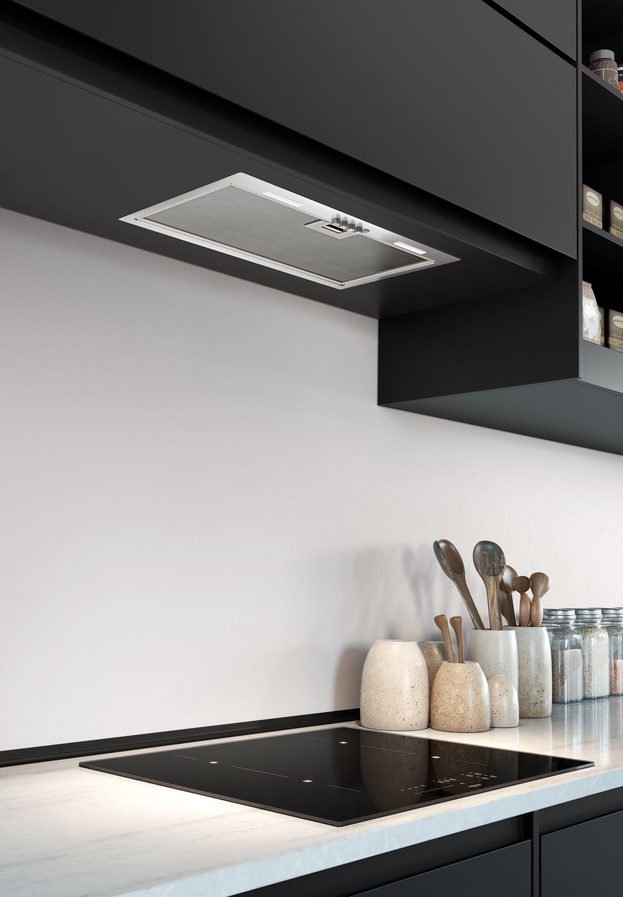 Airforce Modulo POP 52cm Built-In Cooker Hood 3 Speed Push Buttons- Stainless Steel Finish