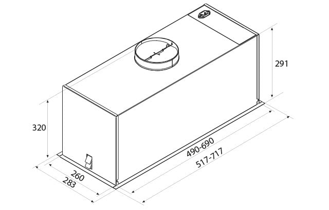Airforce Modulo Plus 52cm Built-In Cooker Hood with Touch Control Button In Stainless Steel Finish