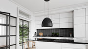 Airforce New Moon 45cm Island Cooker Hood in Complete Black Satin Finish with Slim LED Lights