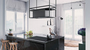 Airforce Q-BIC 120cm Island cooker hood anthracite & black glass finish- on poles