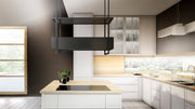 Airforce Side 100cm Island Cooker Hood with Touch Control buttons, 2 Usable shelves in Anthracite Finish