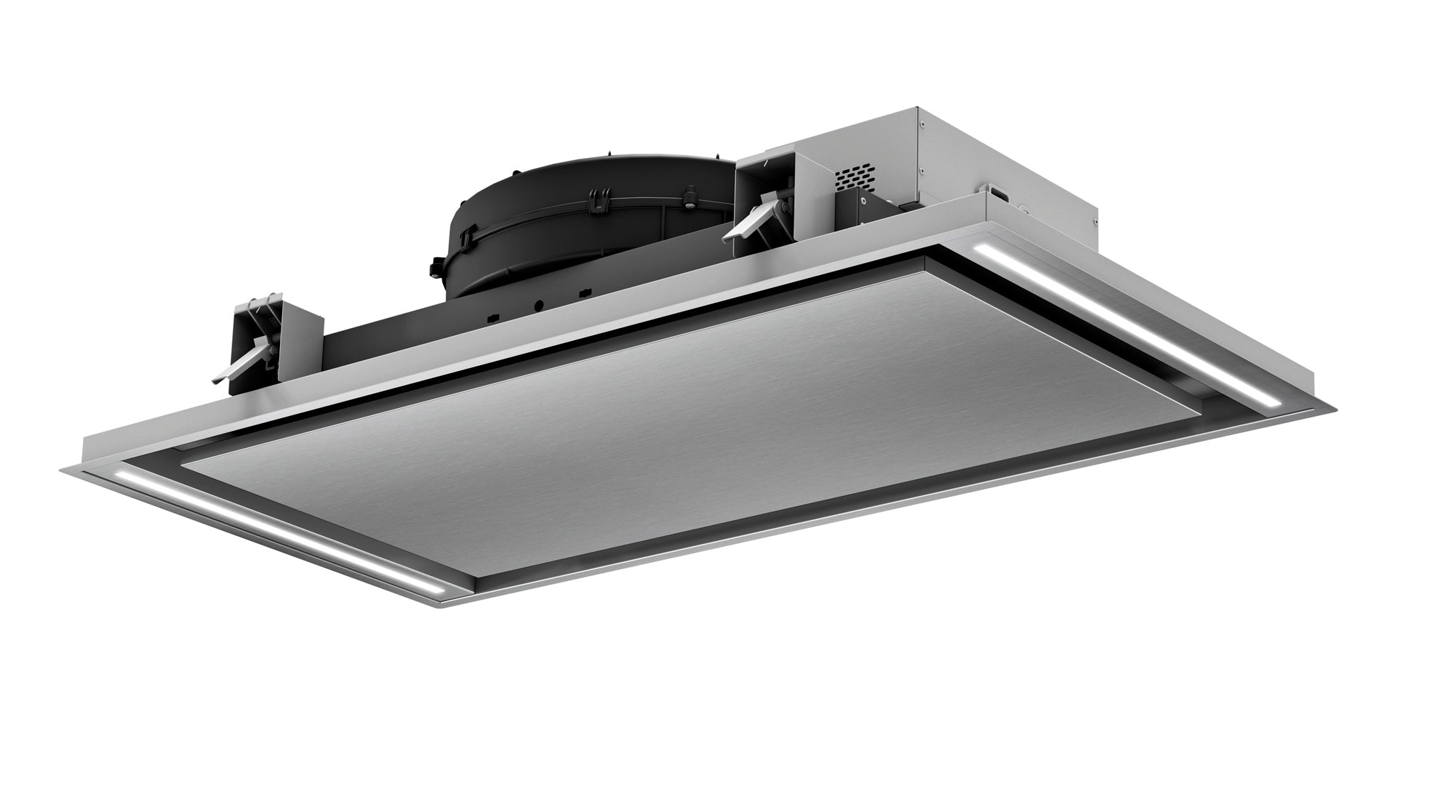 Airforce Silhouette Easy Up 100cm Ceiling Mounted Cooker hood with Flat Motor - Black Steel Finish