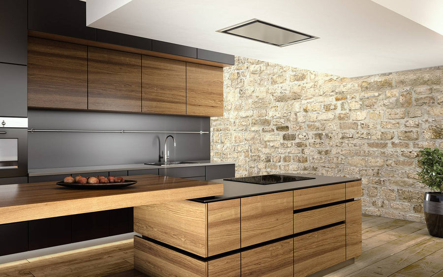 Airforce Silhouette Easy Up 100cm Ceiling Mounted Cooker hood with Flat Motor- Stainless Steel Finish