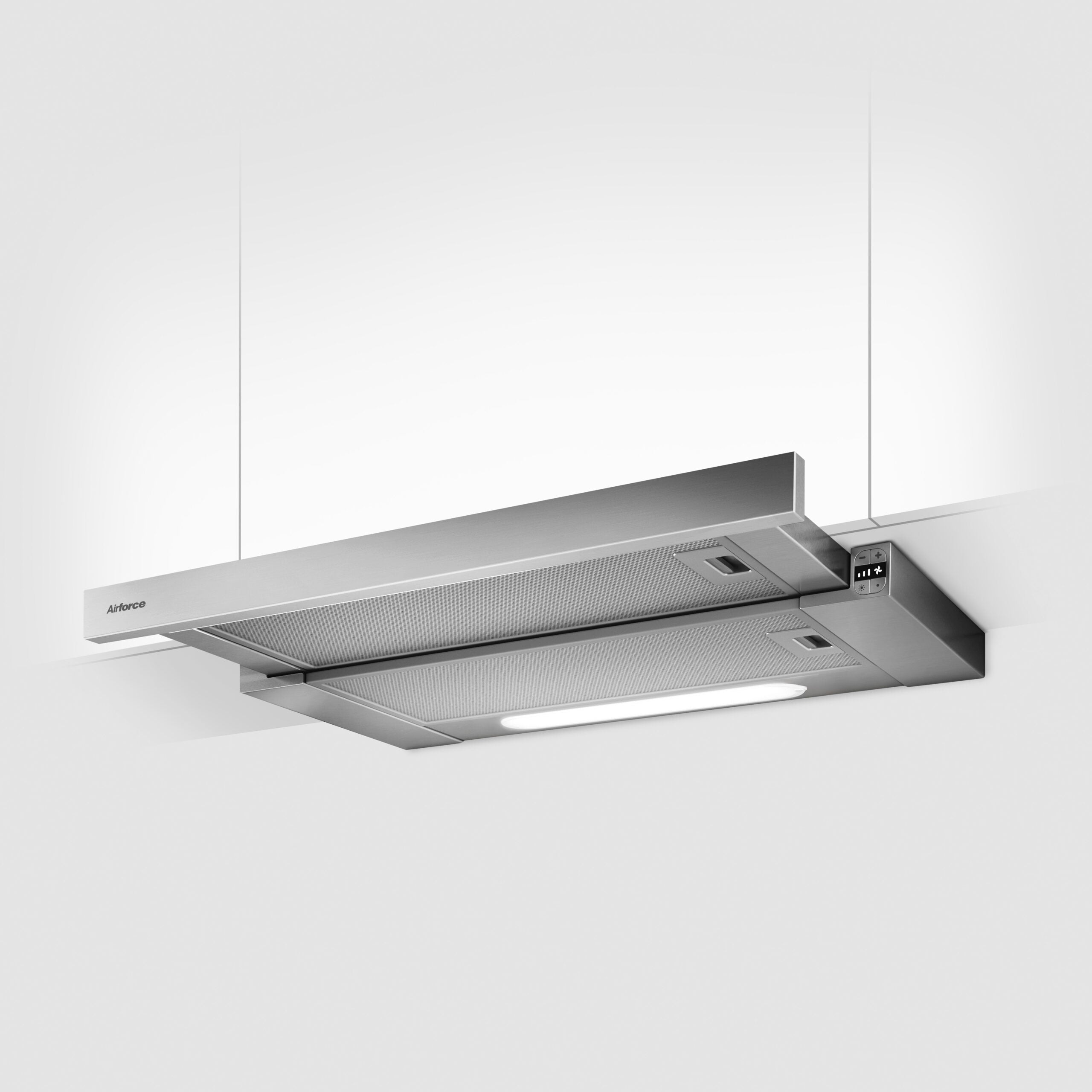 Airforce Slide EVO 60cm Built-In Cooker Hood with Pull Out Extraction Panel Touch Controls in Stainless Steel Finish