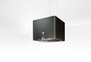 Airforce Square Crisalide 45cm Island Cooker Hood with Touch Control & Clock Digital Display Black Satin Finish