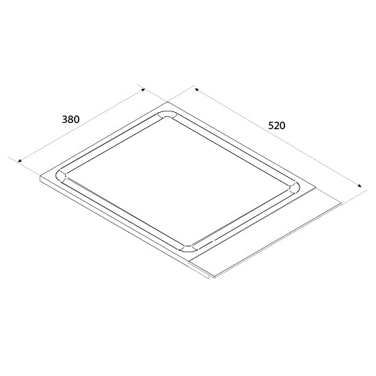 Airforce Teppanyaki 38cm Hob with Touch Slider Controls-Stainless Steel & Black Glass