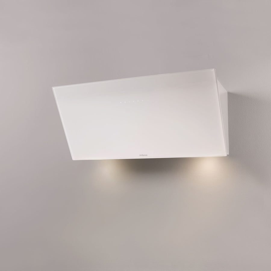 Airforce V1 60cm Angled Wall Mounted Touch Control with Built in Integra Cooker Hood-White Glass Finish