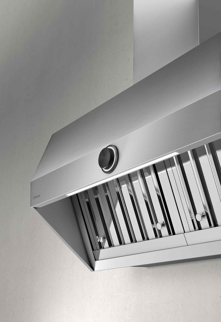 Airforce VIS Head 120cm Wall Mounted Cooker Hood with Non Drop System & Baffle Grease filter system - Stainless Steel Finish