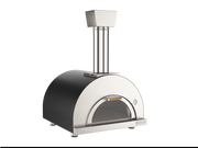 Oveneat WDD-2VG Charcoal Grey Wood Fired Double Pizza Oven with Drop-Down Glass Door includes Brazier & Pizza Peel