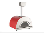 Oveneat WDD-2VR Red Wood Fired Double Pizza Oven with Drop-down Glass Door includes Brazier & Pizza Peel