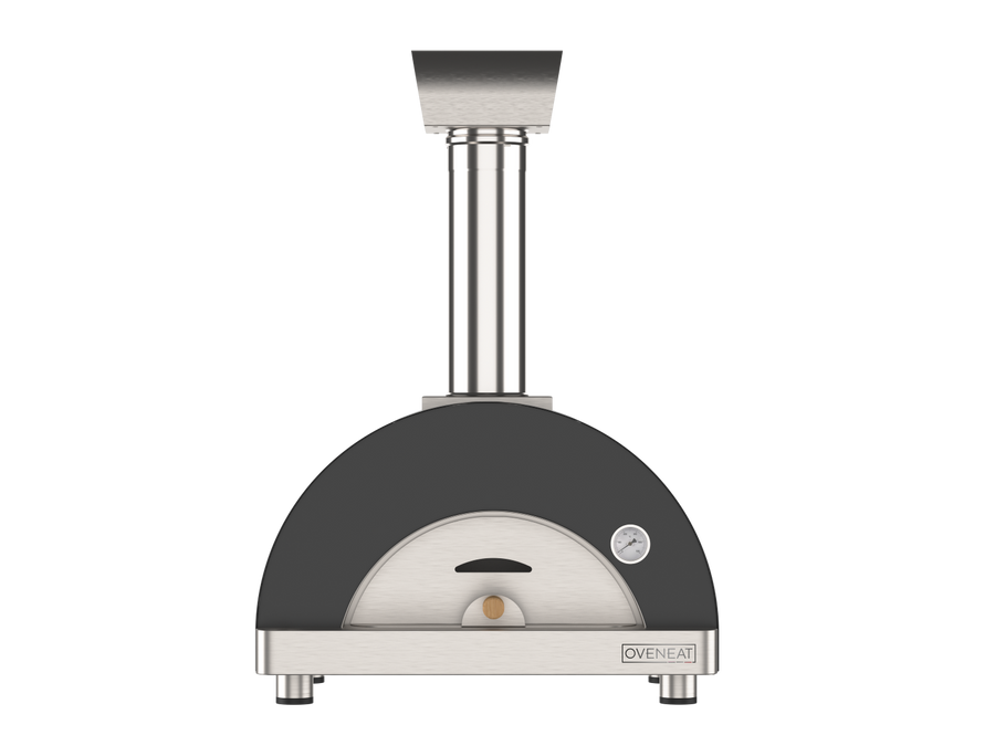 Oveneat WRX-1VG Charcoal Grey Wood fired Pizza oven with stainless steel door. Includes brazier and pizza peel.