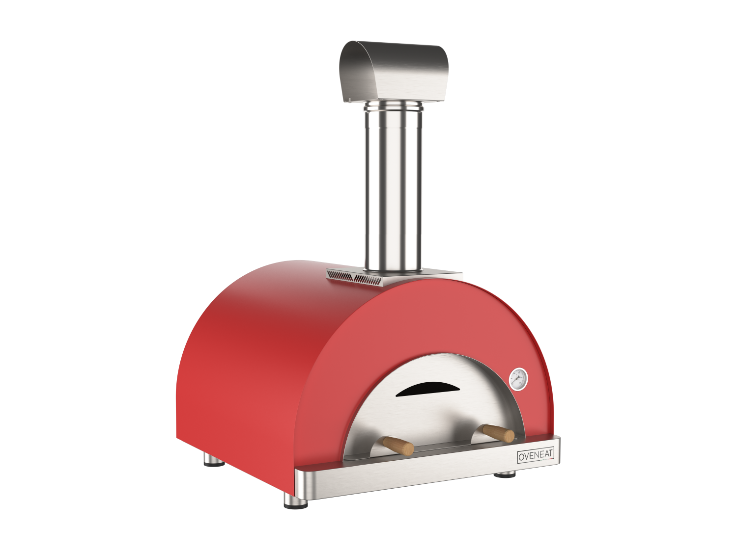 Oveneat WRX-2VR Red Wood Fired Double Pizza oven with stainless steel door.Includes brazier and pizza peel.