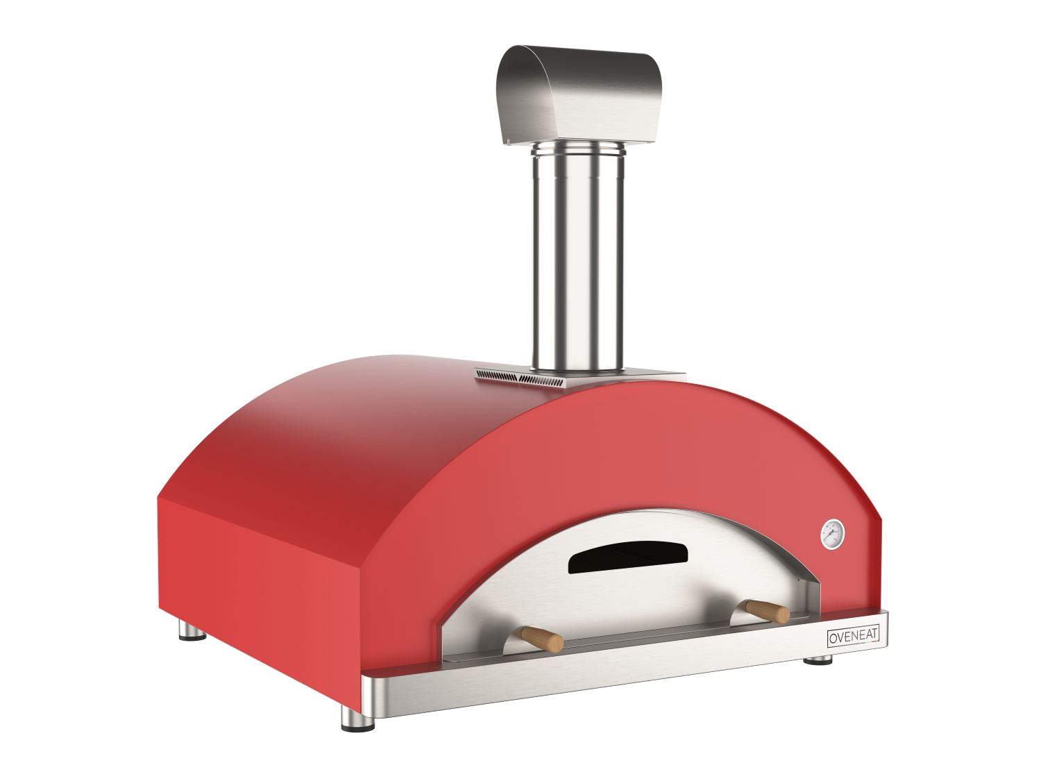 Oveneat WRX-5VR Red Wood Fired Pizza Oven for upto Five Pizzas with Stainless Steel Door includes Brazier & Pizza Peel