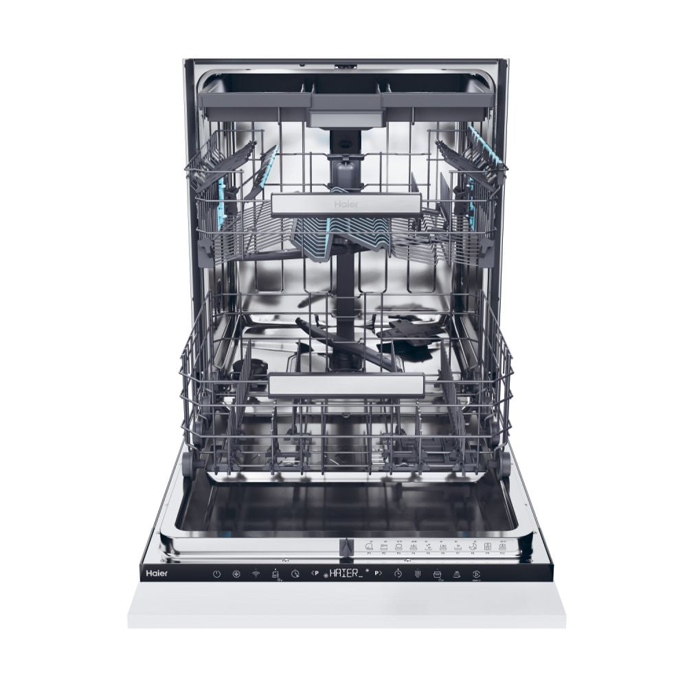 Haier XS6B0S3FSB-80 60cm Dishwasher, 16 Place Settings, B Energy, 40 dB,Waslens Plus