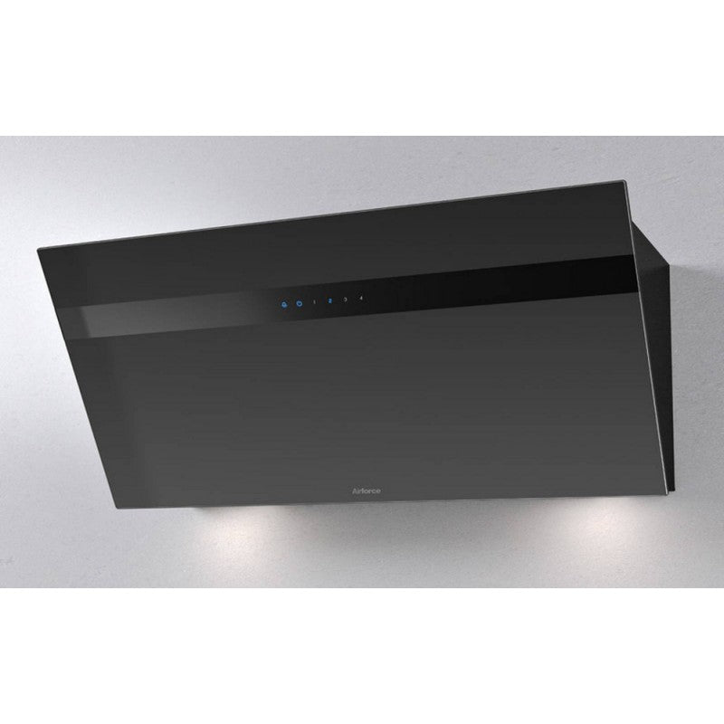 Airforce V4 80cm Wall Mounted Cooker Hood with Touch Control-Black Glass Finish