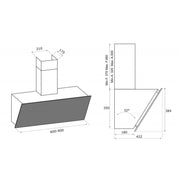 Airforce V4 Wall Mounted cooker hood with Touch Control- Black Glass Finish