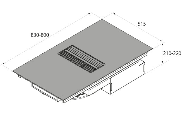 Airforce On-Board Smart 80cm Induction hob with Central Downdraft Extraction