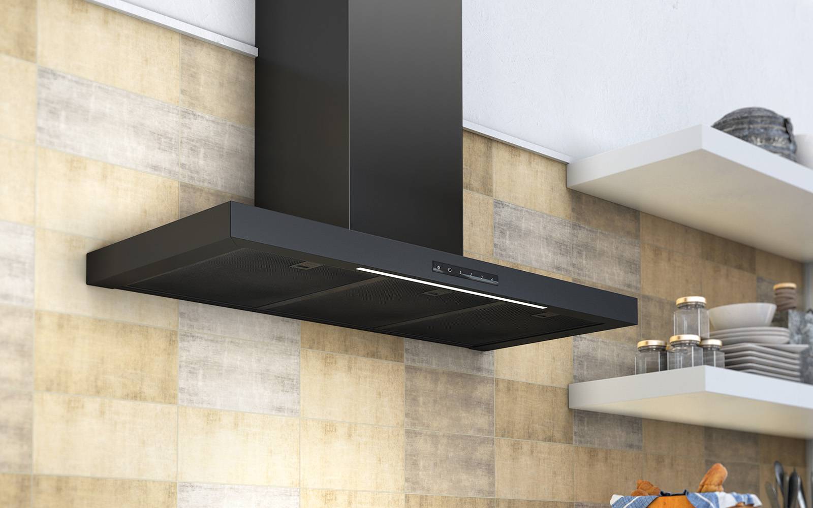 Airforce B-OX TSLE 90cm Wall Mounted cooker hood with Touch Control- Black