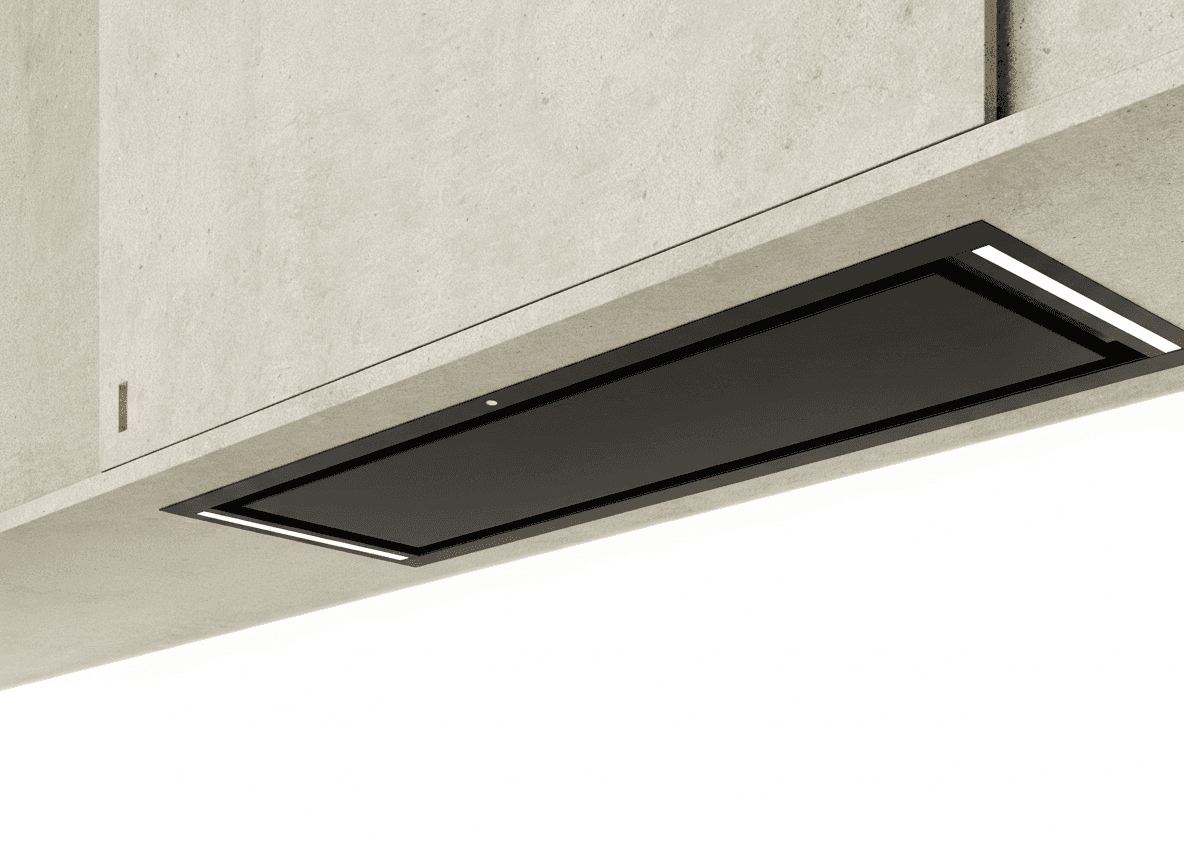 Airforce Compact-up 83cm Built-In Cooker hood with Remote control-Black Steel Finish